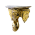 Полка Слон в самбреро 35х15х35 см резьба инкрустация камнем роспись мазками карамельная албезия