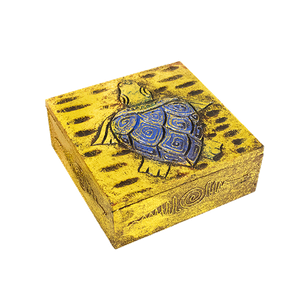 Шкатулка Черепаха Blue 13х6х13 см золото