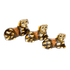 Собачки Набор 3 шт 18,15,13 см полоски роспись мазками резьба коричневые албезия