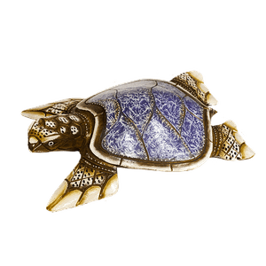 Черепаха 28х8 см панцырь синий роспись мазками бело-коричневая албезия