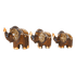 Слоны Семья 10,8,7 см роспись мазками коричневые албезия
