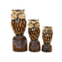 Совы на пеньке Семья 20,15,12 см резьба коричневые албезия
