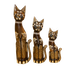 Кошки Семья 50,40,30 см ожерелье стразы растительный узор роспись мазками коричневые