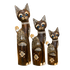 Кошки Семья 50,40,30 см ожерелье стразы Цветок роспись роспись мазками коричневые