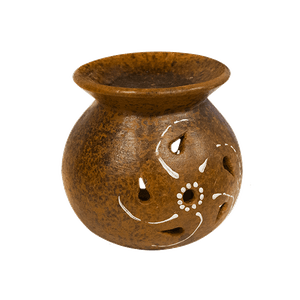 Аромалампа Узор 10 см коричневая керамика
