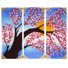 Картина маслом Триптих Весна Рассвет 64х50 см австралийская роспись