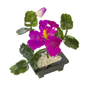 Дерево Пион фиолетовый 1 цветок и бутон 17х1 3см камень