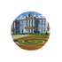 Магнит круглый Пушкин Екатерининский дворец Главный вход 7 см цветная фотопечать
