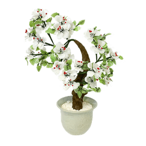 Дерево Чайная роза 45х55см бело-зеленое