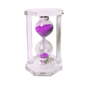Часы песочные шестигранные 5 мин 12 см некондиция фиолетовый песок