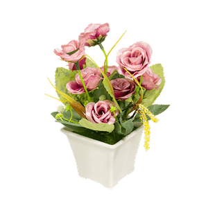 Букет декоративный Розы 19 см розово-лиловый
