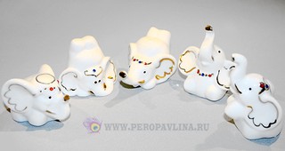 Слон н-р5шт Акробаты 16,5*8*7,5см бед фар/48нб