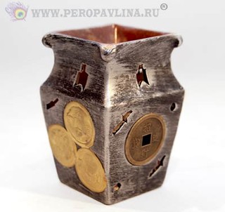 Аромалампа Этника 3Монеты 7*11см серебро керам/72