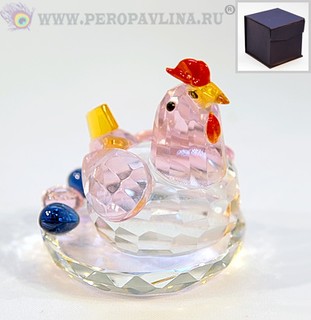 Курочка 7*7,5*7см цв хрусталь/48шт