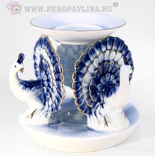 Аромалампа Павлины 11,5*10,5*11,5см бел фарфор/96ш