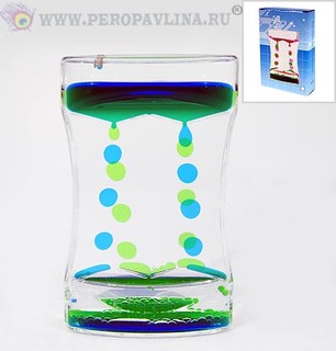 Часы водяные 9*14*3см цв асс пласт+жидк/72шт