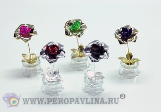 Цветок Роза 4*9,5*4см цв асс мет+пласт/288шт