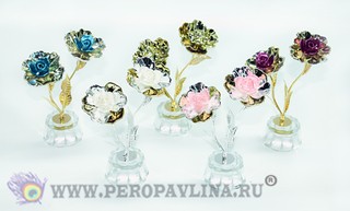 Цветок Роза 2шт 8*13*5см цв асс мет+пласт/192