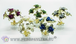 Цветок Роза 5шт 10*11*7см цв асс мет+пласт/175