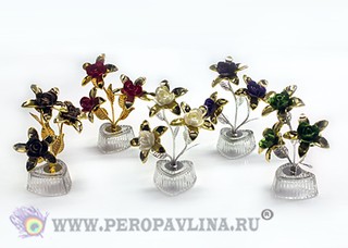 Цветок Роза 3шт 9*12*6см цв асс мет+пласт/180