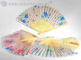 Веер Бамбук 38*21*2см цв_асс бл+тк+бамб/1200