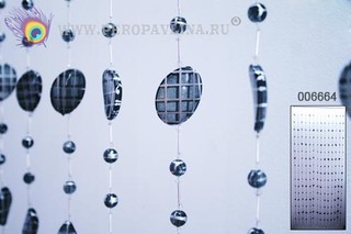 Занавеска 80*200*3см Геометрия Черн  пластик/12шт
