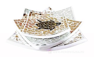 Блюдо  н-р3шт Мозайка Черепаха 30*30*9см глина/20