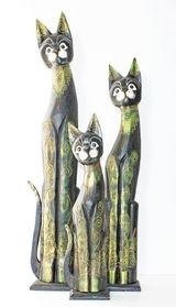 Кошки н-р3шт (102,82,60)*45,5*11см зел_кор дерево