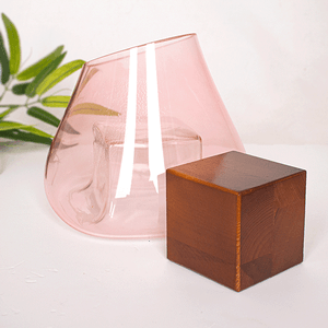 Ваза на кубе Адриа 18х18 см розовая коричневый куб