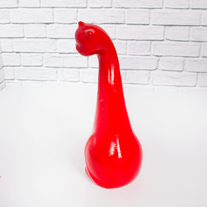 Кошка Грация 20 см красная керамика