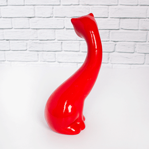 Кошка Грация 20 см красная керамика
