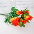 Веточка декоративная Розы 9 бутонов 40 см оранжевые цветы