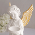 Ангел с чашей 33 см белый с золотом