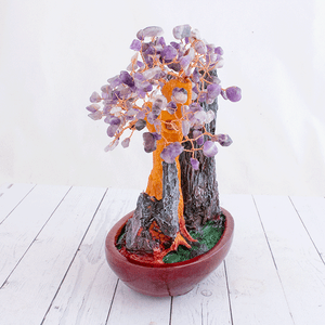 Дерево счастья Аметист фиолетовый 17х26 см натуральный камень