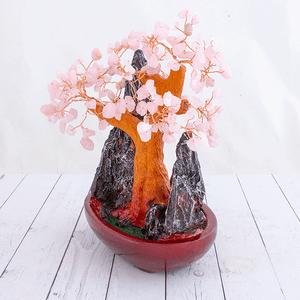 Дерево счастья Кварц розовый 17х26 см натуральный камень