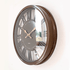 Часы настенные Лофт 30 см римские цифры черный циферблат коричневый корпус