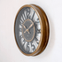 Часы настенные Лофт 30 см арабские цифры черный циферблат бронзовый корпус