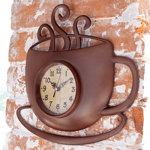 Часы Чашка 30 см светло - коричневые