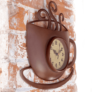 Часы Чашка 30 см светло - коричневые