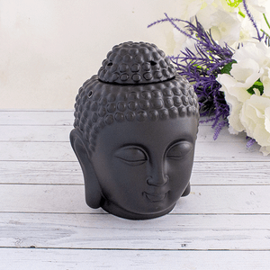 Аромалампа Будда 14 см черная сатиновая
