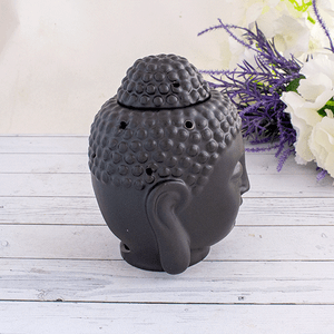 Аромалампа Будда 14 см черная сатиновая