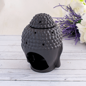 Аромалампа Будда 14 см черная сатиновая