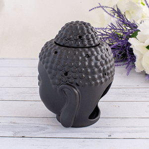 Аромалампа Будда 14 см черная сатиновая