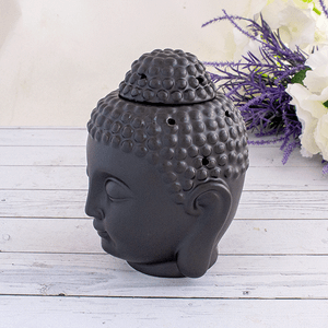 Аромалампа Будда 14 см черная сатиновая