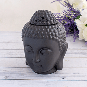 Аромалампа Будда 14 см черная сатиновая