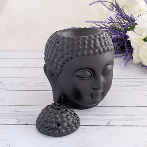 Аромалампа Будда 14 см черная сатиновая