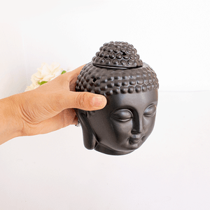 Аромалампа Будда 14 см черная сатиновая