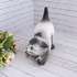 Кот Тимошка 23 см белый с серым матовый