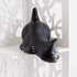 Кот на полку Шалун 20 см чёрный матовый
