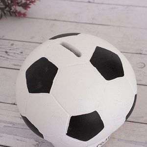 Копилка Мяч 12 см бело-черная